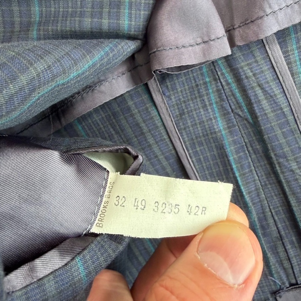 Vintage Brooks Brothers Blazer‎ Sport Coat in Blue Plaid Men 42R Made in USA - Picture 3 of 11
